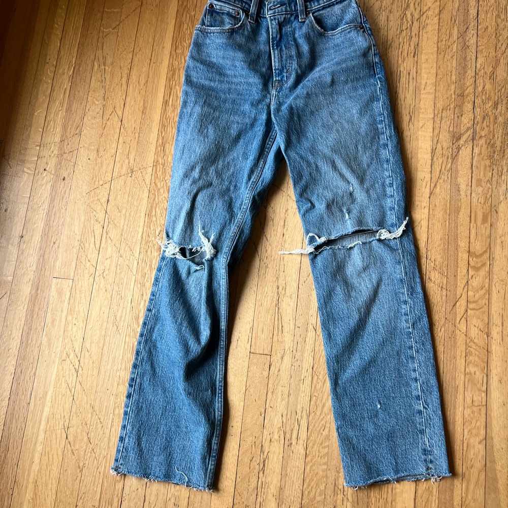 Classic Blue Distressed Women's Jeans